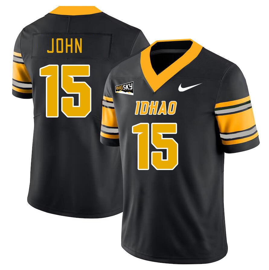 Men-Youth #15 Hayden John Idaho Vandals 2023 College Football Jerseys Stitched-Black